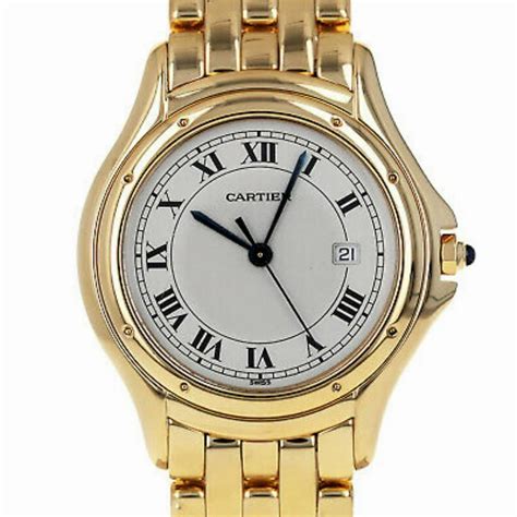 cartier gold womens watch|solid gold cartier watch.